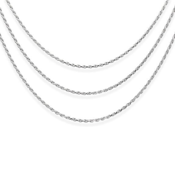 Tilo Jewelry Solid 925 Sterling Silver Rope Chain Necklace with Secure Lobster Lock | 1.75mm - 24 Inch | Everyday Necklace for Men, Women, Unisex