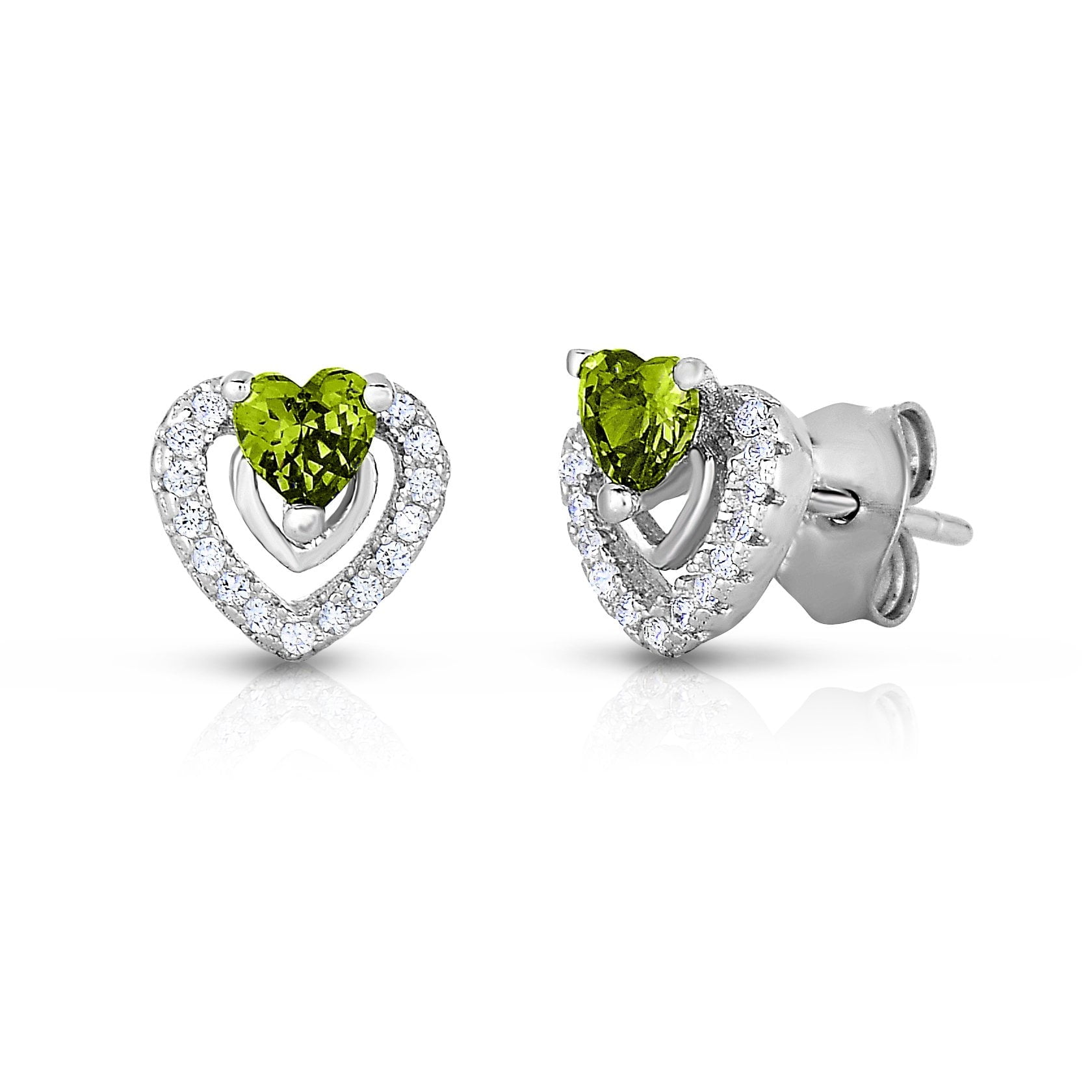 LOCIBLO Orecchini Pendenti A Cuore Con Pietra Portafortuna, Argento Sterling 925 Placcato Oro Bianco, Gioiello Donna Con Ametista E Diamanti Simulati