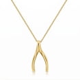 thumbnail image 1 of Tilo Jewelry Yellow Gold Plated 925 Sterling Silver Wishbone Pendant Charm Necklace for Women & Unisex | 18 Inch Cable Chain, 1 of 8