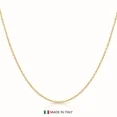 thumbnail image 1 of Tilo Jewelry Yellow Gold Plated Solid 925 Sterling Silver 2mm Diamond-Cut Cable Chain Necklace with Secure Lobster Lock | 18 Inch | Everyday Necklace for Women, Men, Unisex, 1 of 12