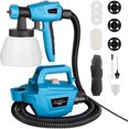 thumbnail image 1 of Tilswall 800W HVLP Paint Sprayer, Electric Paint Spray Gun with 3 Nozzles & 3 Patterns, Adjustable Flow Control & 8.2FT Hose, 1300ML Spray Paint Gun for Walls, Furniture, Interior/Exterior Projects, 1 of 10