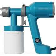 Tilswall HVLP Paint Sprayer, 500W Electric Spray Paint Gun with 600ML Container, 2 Nozzles & 3 Patterns, Ultra Light, Easy to Clean, for Furniture, Cabinets, Wall, Fence, Home (Blue)
