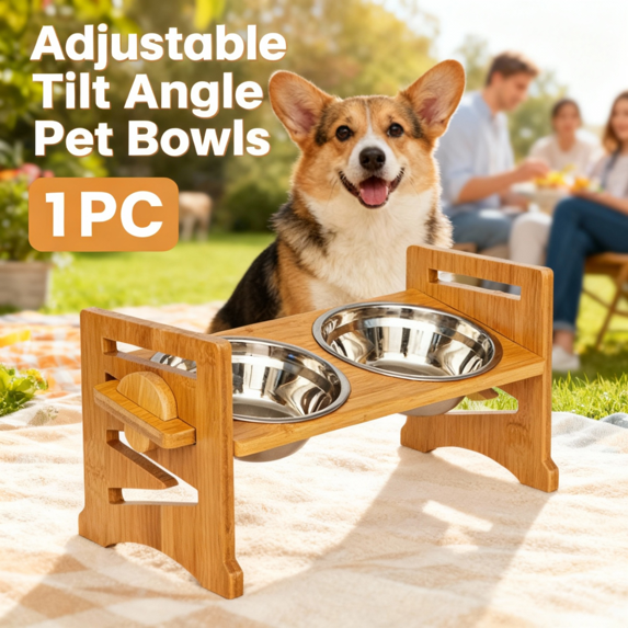 Picture Idea: Tilt Adjustable Raised Pet Bowls Stand For Small Breeds Includes
