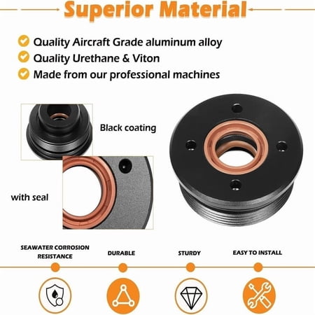 Tilt Cap Gland Assembly for Yamaha Large V6 Outboards 1996-2018, Replaces 61A-43811-00-00, Viton Seals, 1-Pack