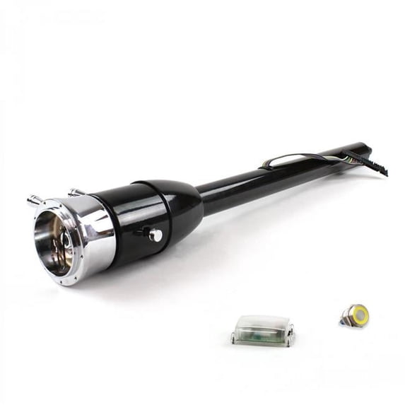 Tilt Column Black - Floor Shift 9 Hole Yellow Push Button
