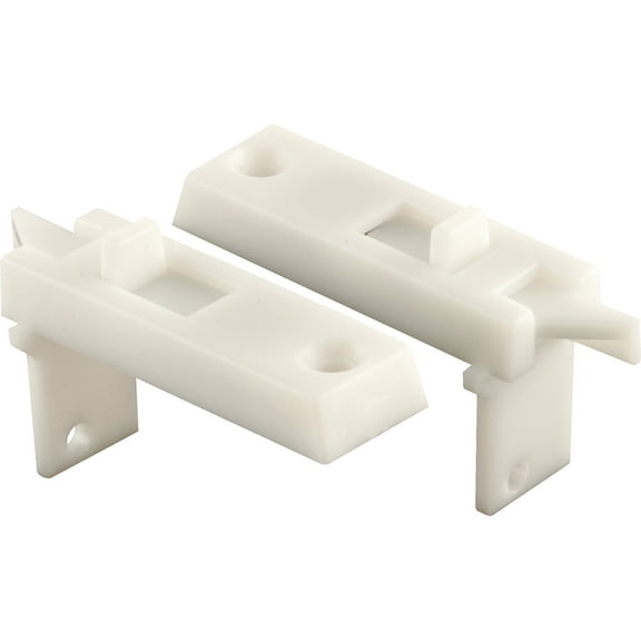 Tilt Latch Pair, Spring Loaded Vinyl Tilt Latch Replacement Part, 1-11/16 in. Hole Center, White Plastic Construction