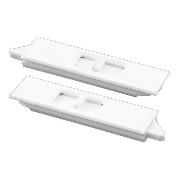 Tilt Latch Pair, White Plastic Construction, spring-loaded, Snap-In