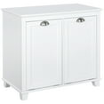 thumbnail image 1 of Tilt-Out Laundry Sorter Cabinet, Bathroom Storage Organizer with 2 Compartments, Laundry Hamper with Anti-Tipping Design for Bathroom, Bedroom, White, 1 of 7