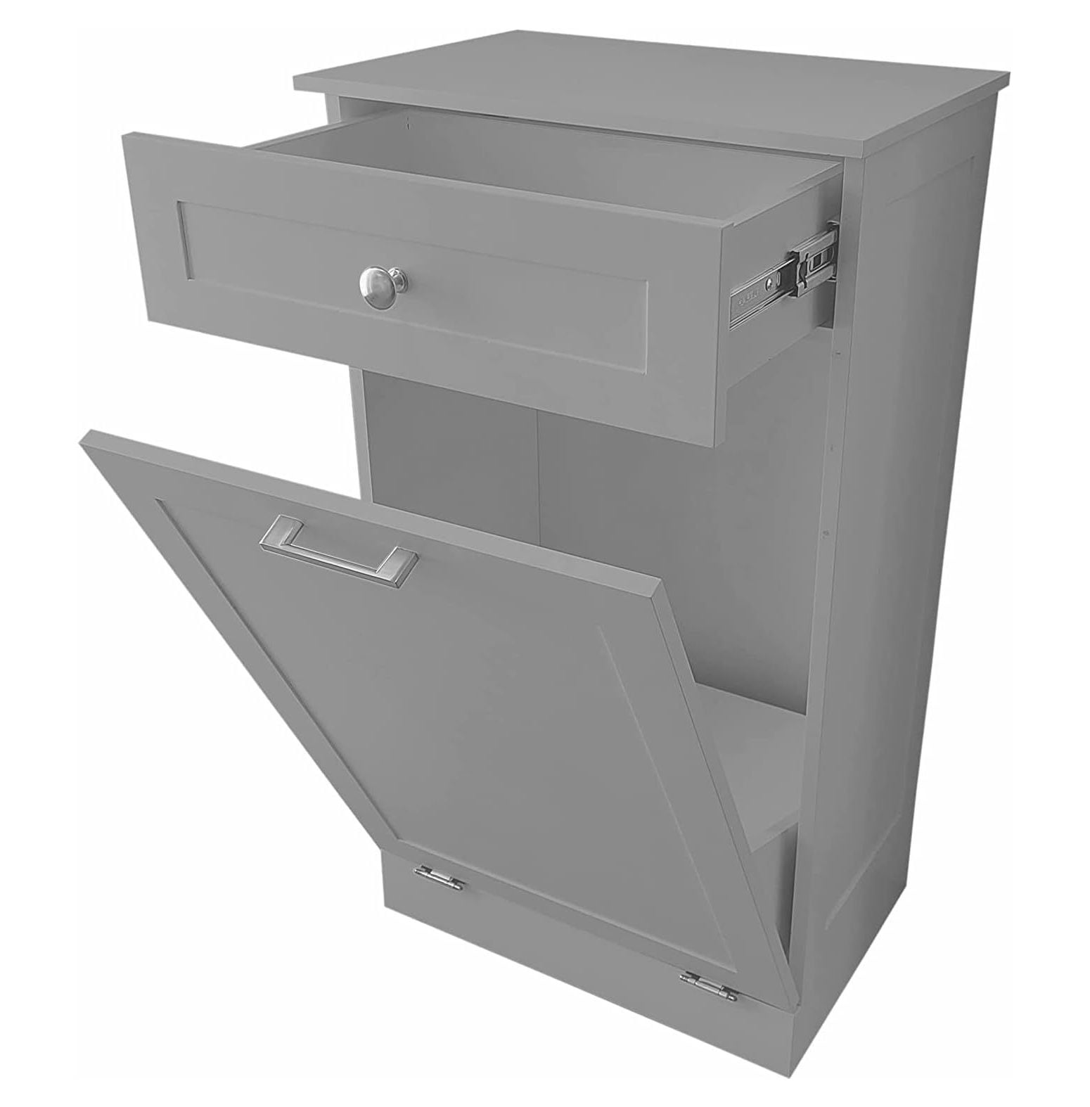 Tilt Out Trash Bin by Drevy, Wooden Trash Can Bin for Kitchen