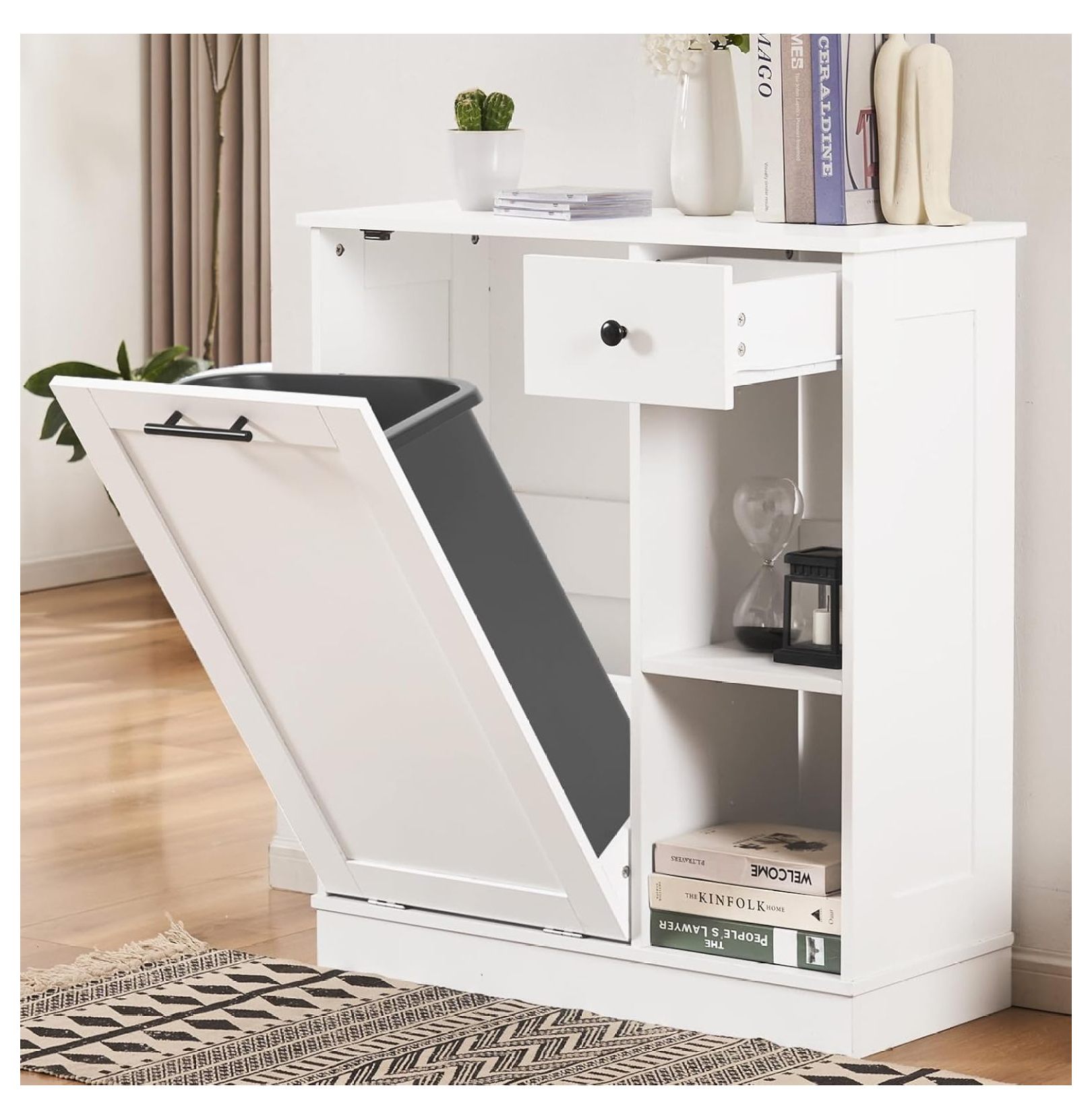 Tilt Out Trash 10 Gallon, Trash Can with 2 Storage