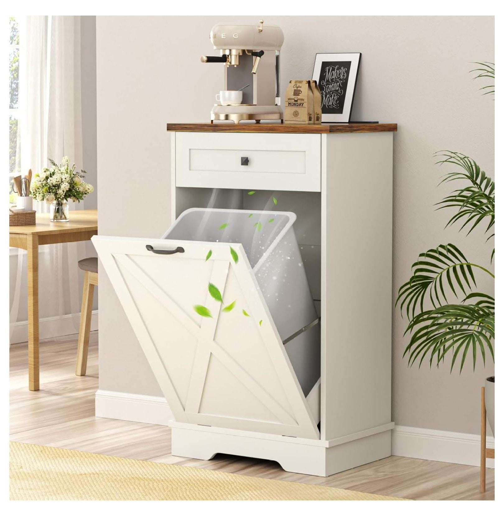 Tilt Out Trash Farmhouse Trash Can w/Negative ion, Dog