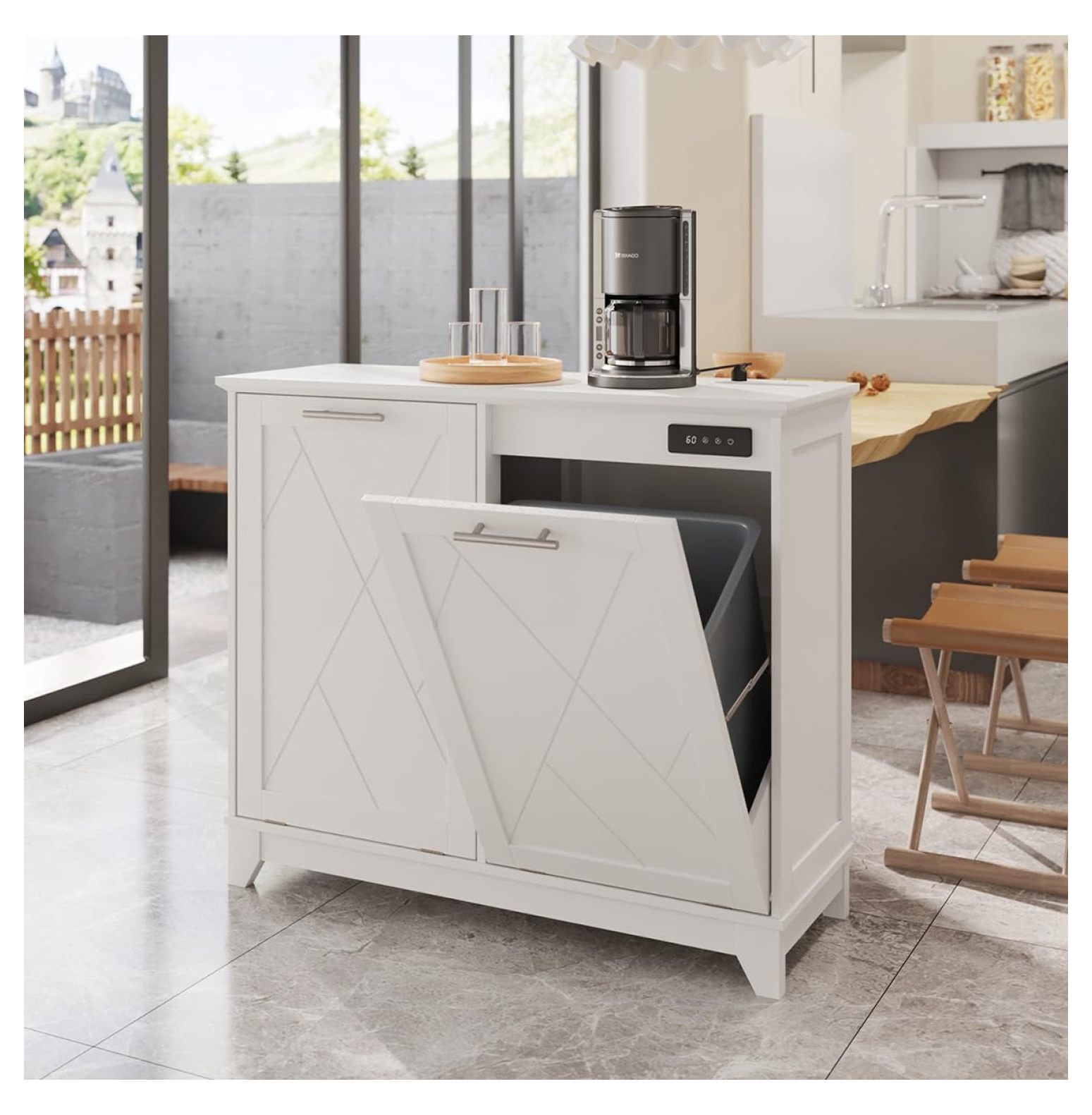 Tilt Out Trash Kitchen Trash Can w/Negative ion and