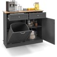 Tilt Out Trash Kitchen Island with 2 Drawers & Adjustable Shelf