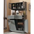 thumbnail image 1 of Tilt Out Trash Cabinet,Storage Cabinet,Two Solid Wood Hideaway Trash Holder Drawers,Wooden Freestanding Recycling Cabinets,Trash Can for Kitchen,Gray, 1 of 17