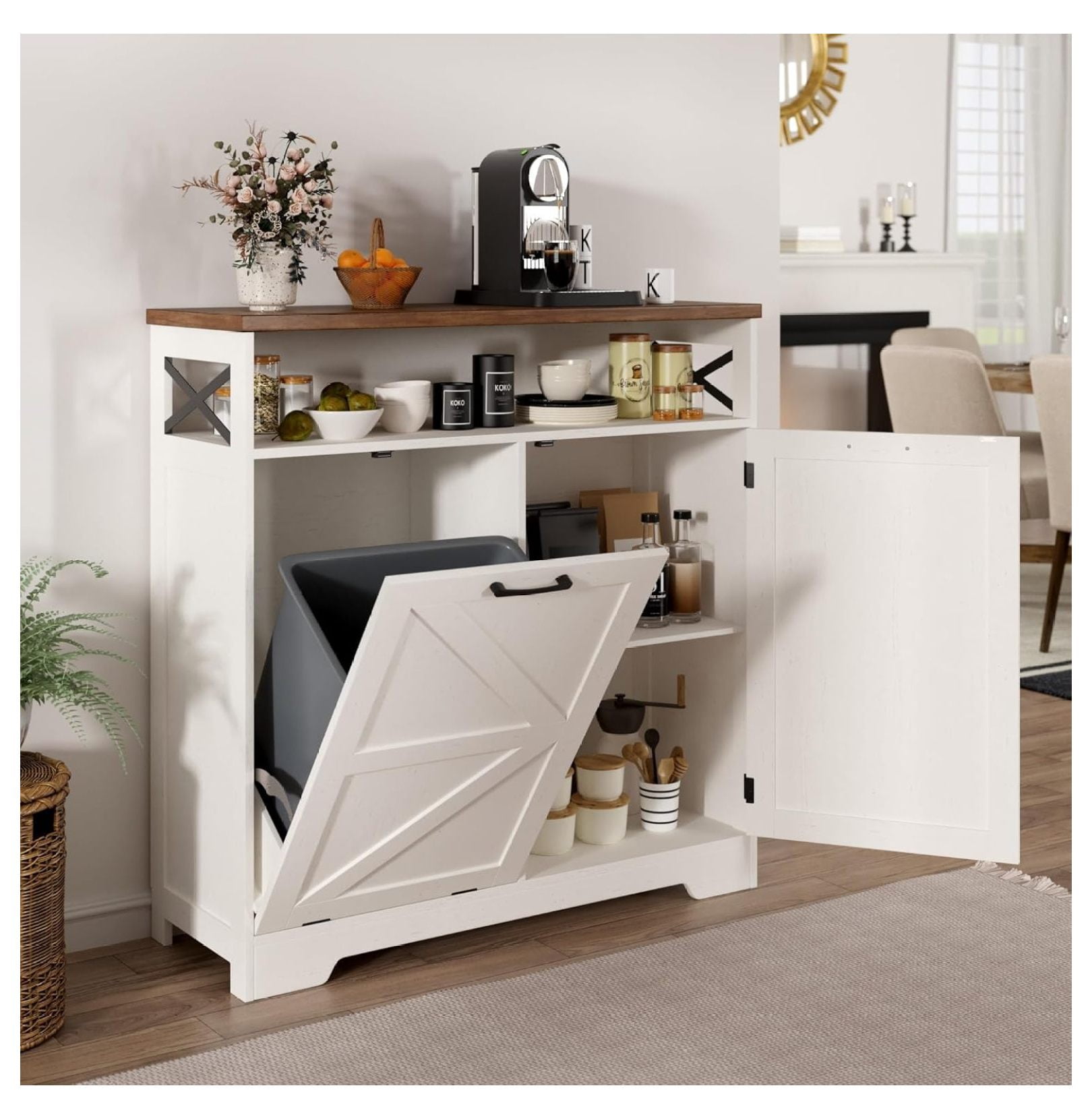 Tilt Out Trash Can for 10 Gallon Trash Can, Farmhouse Kitchen