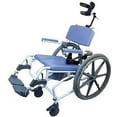 thumbnail image 1 of Tilt Shower Rehab Commode Bath Toilet Transport Chair with 24" Wheelchair Wheels, Aluminum 20" Wide Seat Heavy Duty 195-24, 1 of 4