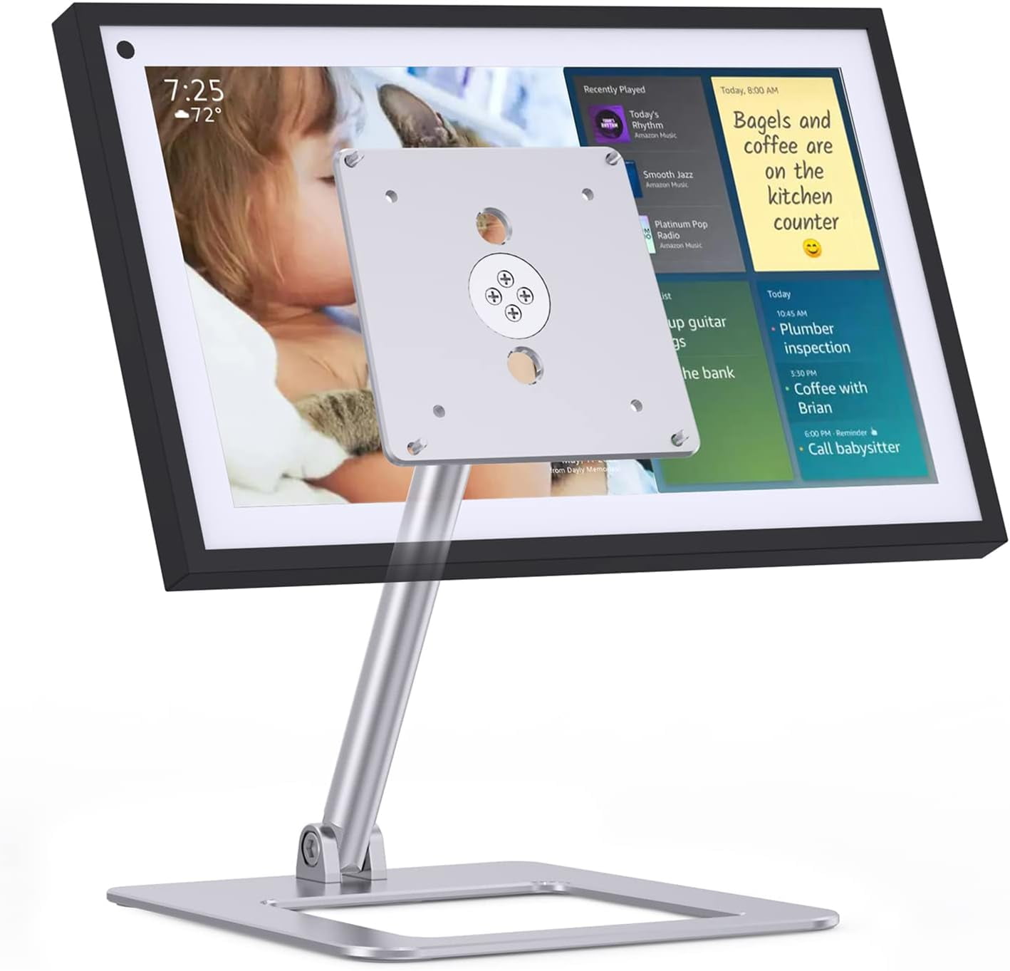 Tilt Stand for Echo Show 15, Raise Up to 7" from Desk, Rotate 360