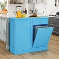 thumbnail image 1 of Tilt Out Trash Cabinet 10 Gallon Wooden Free Standing Laundry Sorter Cabinet,Recycling Cabinet with Hideaway Drawer,Tilt Out Trash Cabinet Can Bin Kitchen (Double Light Blue, Double Door), 1 of 14