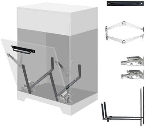 Tilt Out Trash Can Cabinet DIY Kit for Single Cabinet, Pet Proof Hidden Trash Can Cabinet Conversion Kit, Suitable for Kitchen, Bathroom, Living Room, and Dining Room