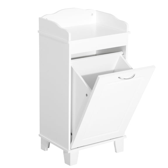 Tilt - out laundry cabinet / Use empty bathroom spaces / Hide dirty clothes effectively