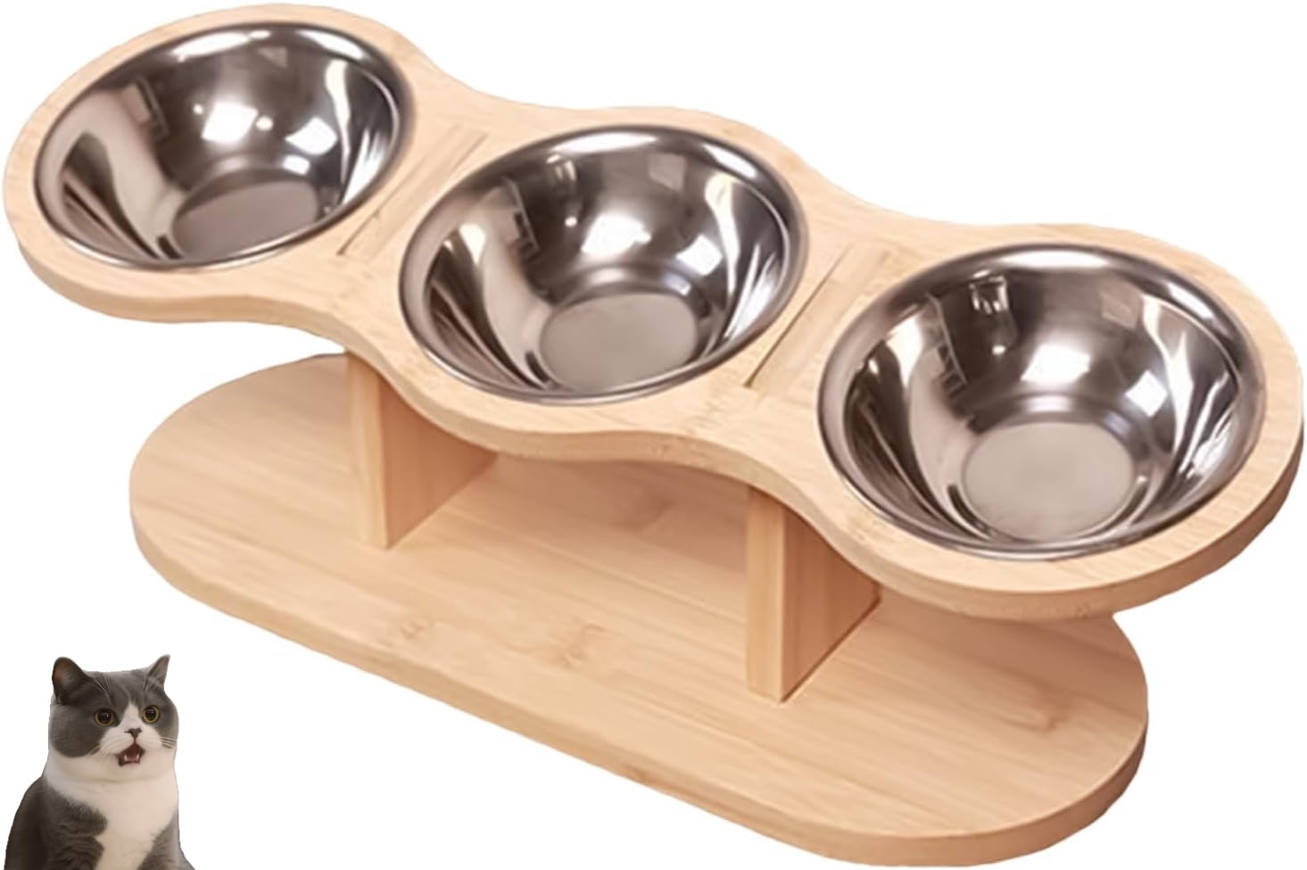 Tilted Cat Feeder - Comfortable Elevated Pet Bowl, Adjustable Raised Dog Dish, Lightweight Cat Bowls with Smooth Edges Safe Feeding | Non Skid Anti Vomiting Feeding Bowl for Cats Small Dogs