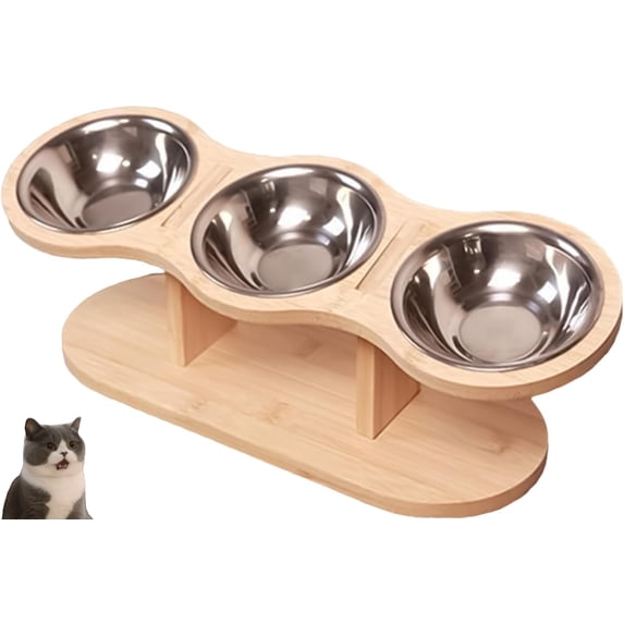 Tilted Cat Feeder - Comfortable Elevated Pet Bowl, Adjustable Raised Dog Dish, Lightweight Cat Bowls with Smooth Edges Safe Feeding | Non Skid Anti Vomiting Feeding Bowl for Cats Small Dogs