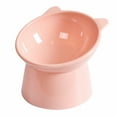 thumbnail image 1 of Tilted Elevated Cat Bowl, Plastic Raised Food Water Bowl, Anti-Vomiting Reduce Neck Strain, Spine Protection Feeding Dish for Flat Faced Cats, Kittens and Small Dogs, Pink 1 Pack, 1 of 2
