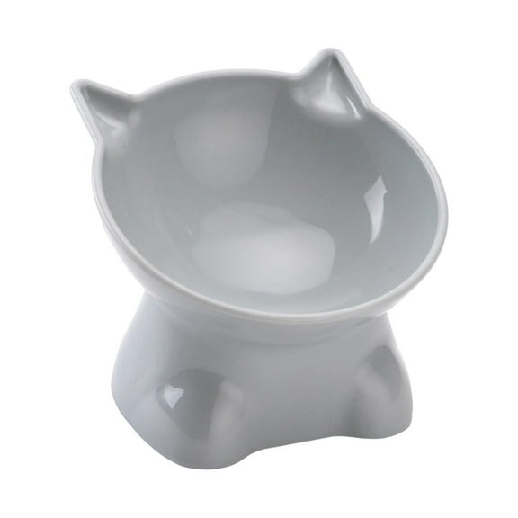Tilted Elevated Cat Bowl Raised Cat Bowls Protect Pet Spine Pet Food and Water Bowls Suitable for Small, Medium Cats and Dogs Gray