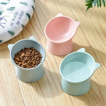 Tilted Elevated Cat Bowl for Cats and Dogs Protects Cervical Vertebravels High Feeding Bowl,Pink
