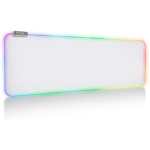 Tilted Nation Bone White Gaming Mouse Pad RGB - Bright LED Gaming Mousepad XL White