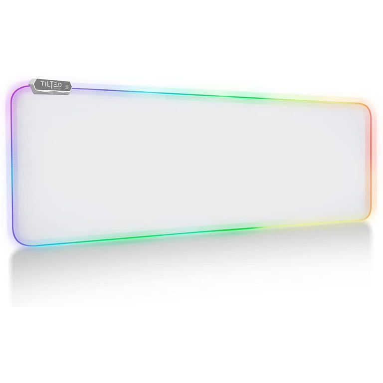 Tilted Nation Bone White Gaming Mouse Pad RGB - Create Your Dream Setup -  Bright LED Gaming Mousepad XL with 8 Light Modes - Smooth Gliding Large RGB