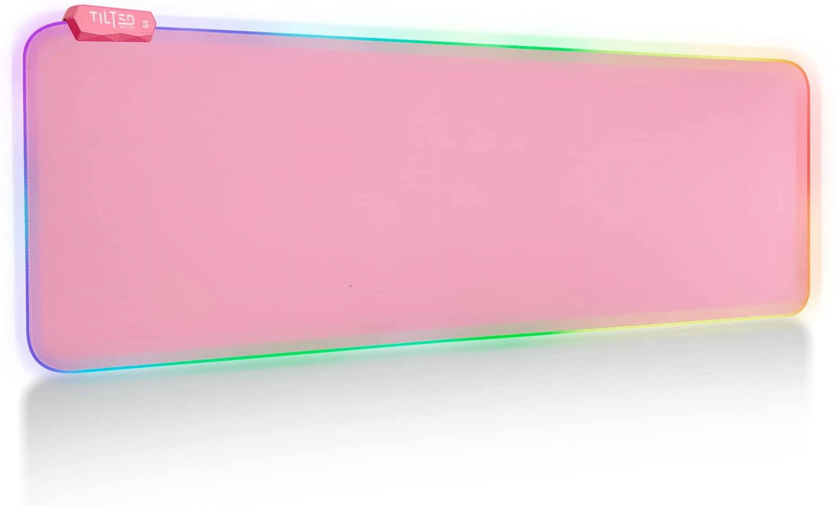 Tilted Nation Pink Gaming Mouse Pad RGB - Create Your Dream Setup - Bright LED Gaming Mousepad Mat XL with 8 Light Modes - Smooth Gliding and Easy to Clean - Large RGB Gaming Mouse Pad Pink for Desk