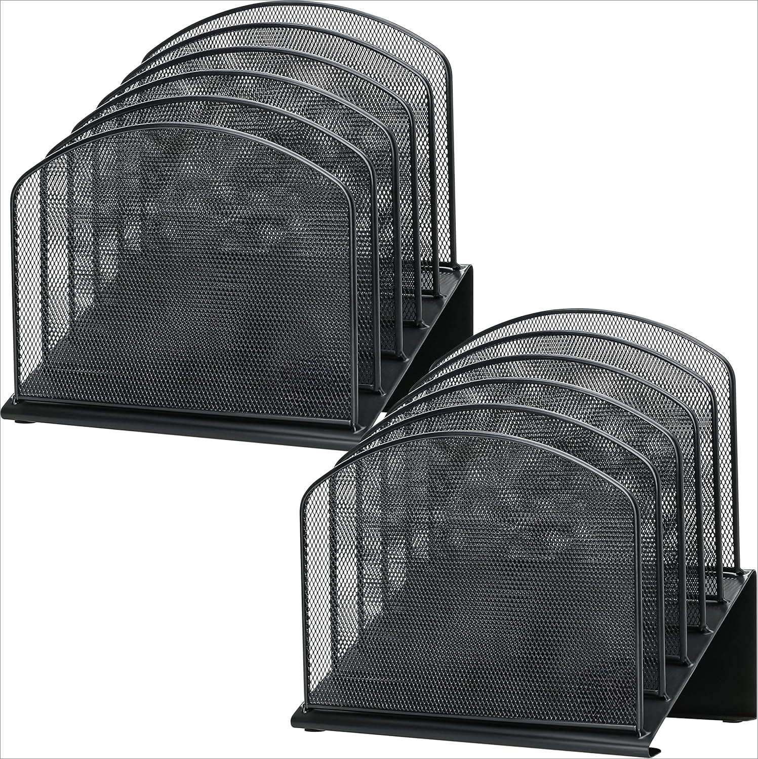 Tilted desktop file organizer, vertical folder rack bracket metal rack ...