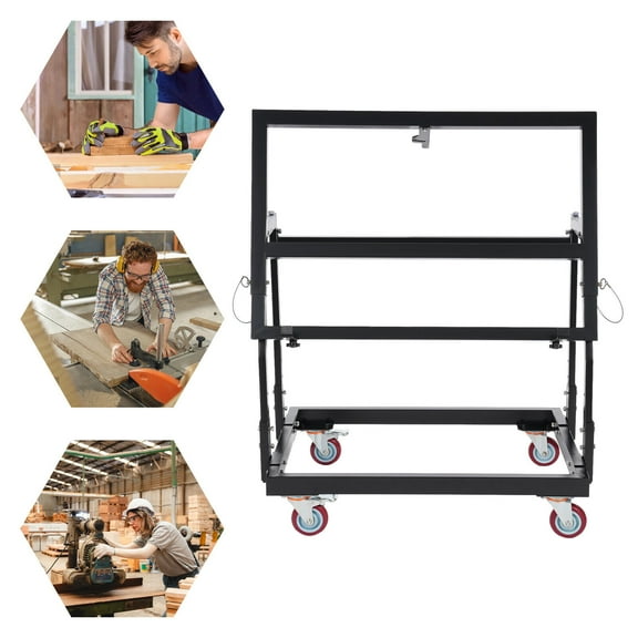 Tilting Panel Trolley, 1000lbs Heavy Duty Drywall Panel Cart, Adjustable Height and Length Panel Handler Cart and Shop Stand with Rolling Casters, for Factory, Warehouse, Shopping Mall