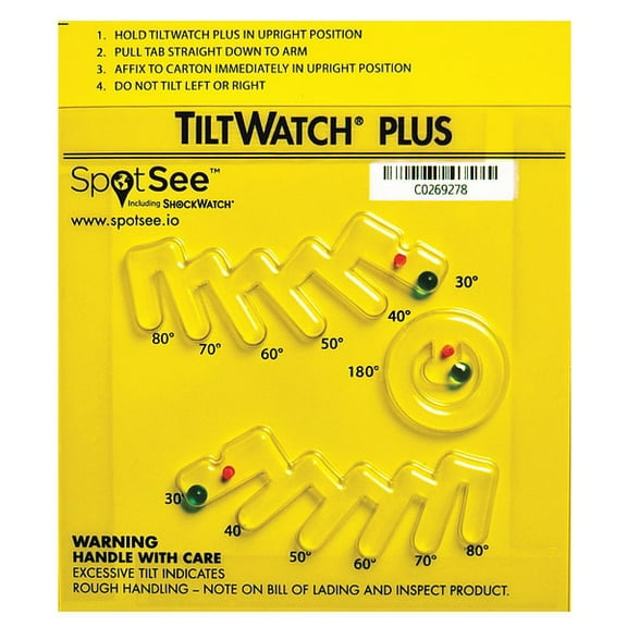 Tiltwatch Tilt Indicating Label, Yellow, PK50 24114