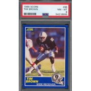 Tim Brown 1989 Score Football Rookie Card RC #86 Graded PSA 8