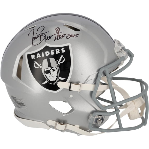 Tim Brown Oakland Raiders Autographed Riddell Speed Authentic Helmet with "HOF 2015" Inscription - Fanatics Authentic Certified