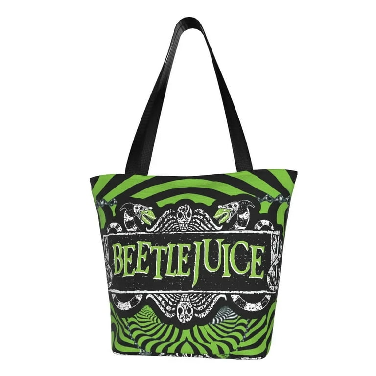 Tim Burton Beetlejuice Groceries Shopping Tote Bag Women Cute Horror Movie Canvas Shopper Shoulder Bags Big Capacity Handbags Walmart