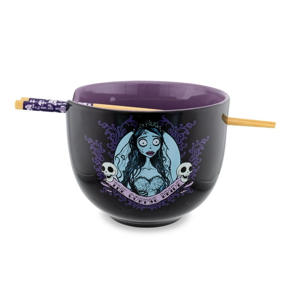 Tim Burton's Corpse Bride Emily 20-Ounce Ramen Bowl and Chopstick Set