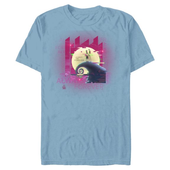 Tim Burton’s Nightmare Before Christmas Always and Forever - Short Sleeve Blended T-Shirt for Adults - Customized-Celadon Snow Heather