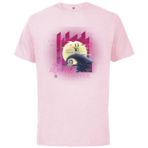 Tim Burton’s Nightmare Before Christmas Always and Forever - Short Sleeve Cotton T-Shirt for Adults - Customized-Soft Pink