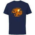 thumbnail image 1 of Tim Burton’s Nightmare Before Christmas Halloween Silhouette - Short Sleeve Cotton T-Shirt for Adults - Customized-Athletic Navy, 1 of 5