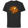 thumbnail image 1 of Tim Burton’s Nightmare Before Christmas Halloween Silhouette - Short Sleeve Cotton T-Shirt for Adults - Customized-Black, 1 of 5