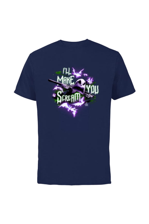 Tim Burton’s Nightmare Before Christmas I’ll Make You Scream - Short Sleeve Cotton T-Shirt for Adults - Customized-Athletic Navy