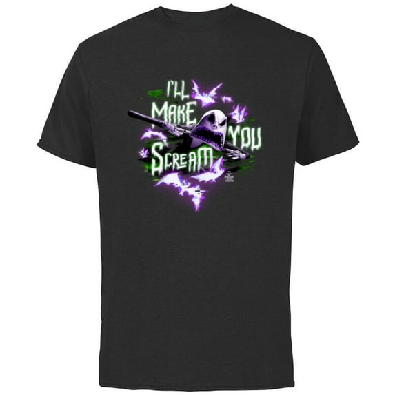 Tim Burton’s Nightmare Before Christmas I’ll Make You Scream - Short Sleeve Cotton T-Shirt for Adults - Customized-Black