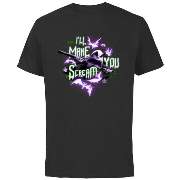 Tim Burton’s Nightmare Before Christmas I’ll Make You Scream - Short Sleeve Cotton T-Shirt for Adults - Customized-Black
