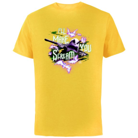 Tim Burton’s Nightmare Before Christmas I’ll Make You Scream - Short Sleeve Cotton T-Shirt for Adults - Customized-Yellow