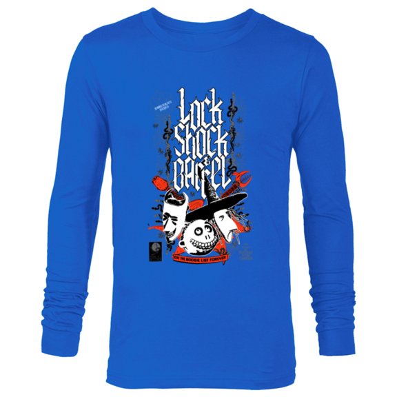 Tim Burton’s Nightmare Before Christmas Lock Shock Barrel - Long Sleeve T-Shirt for Men - Customized-Navy