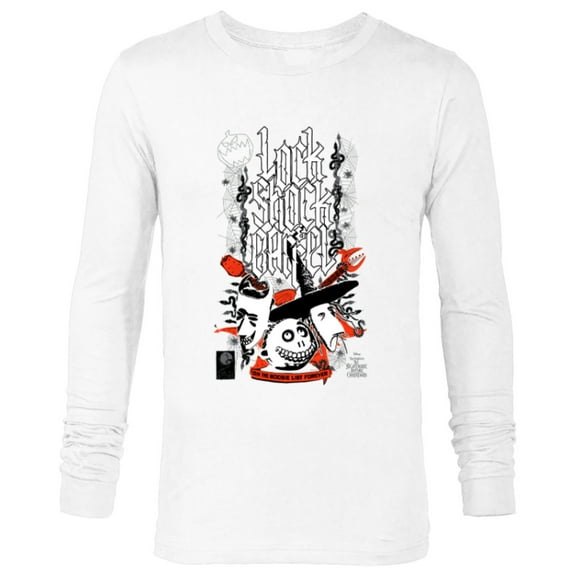 Tim Burton’s Nightmare Before Christmas Lock Shock Barrel - Long Sleeve T-Shirt for Men - Customized-White
