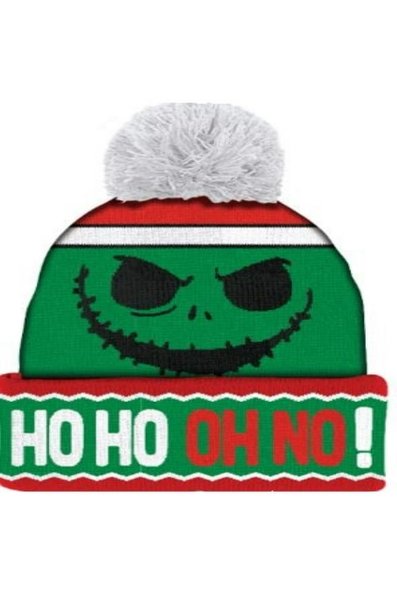 Tim Burton's Nightmare Before Christmas "Oh No" Pom Beanie Hat, Adult, Unisex